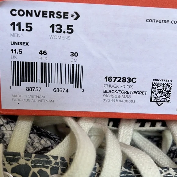 Converse Chuck 70 OX Black/Egret/Egret MEN`S - Picture 16 of 16